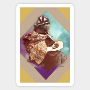 Bolivian indigenous peasant girl on the street Magnet